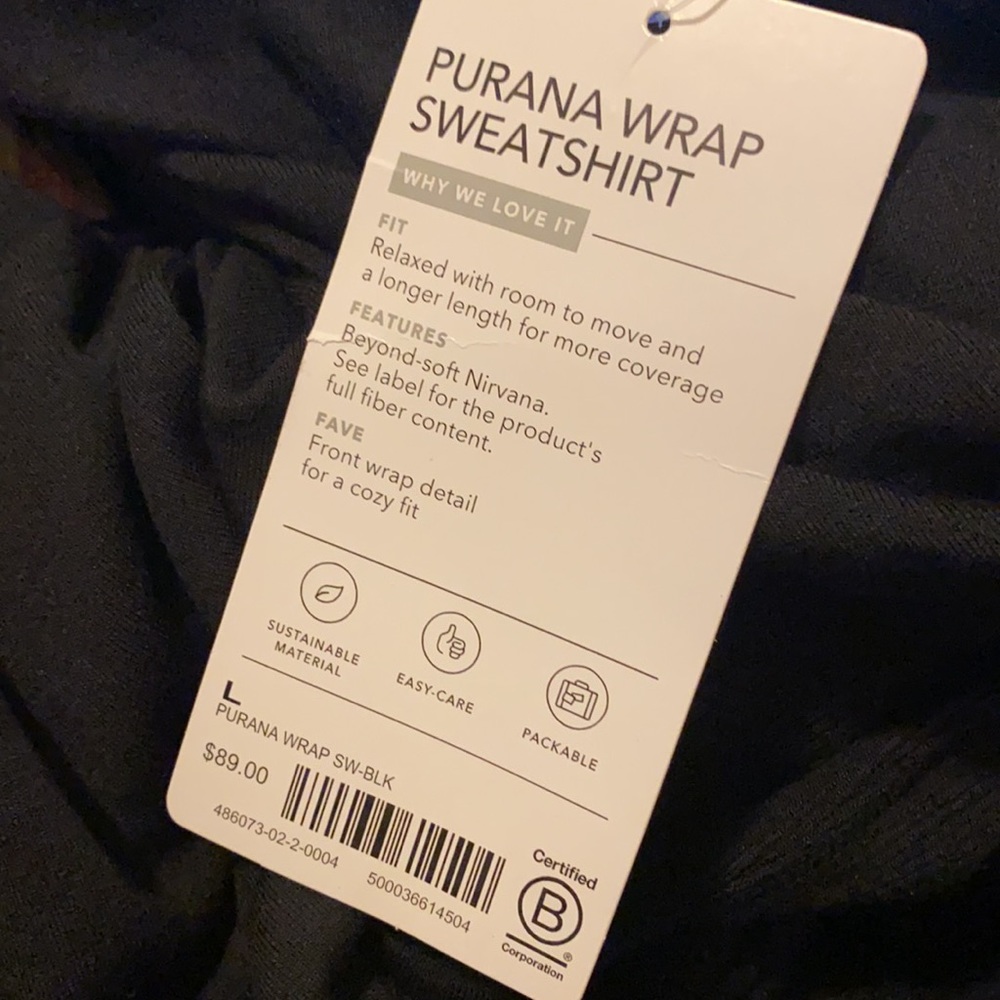 Athleta Purana Wrap Sweatshirt // Black - Picture 10 of 12